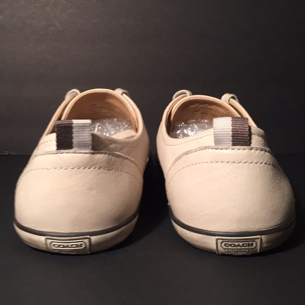 COACH MEN’S LEATHER SNEAKERS, OFF WHITE, SZ-10 - Picture 3 of 6